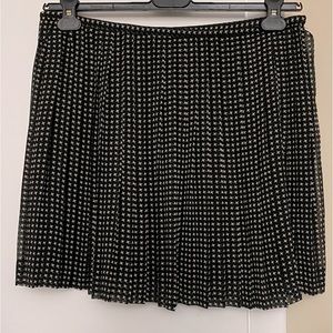 Madewell Accordion Pleated Mini Houndstooth Black White Skirt Size 10